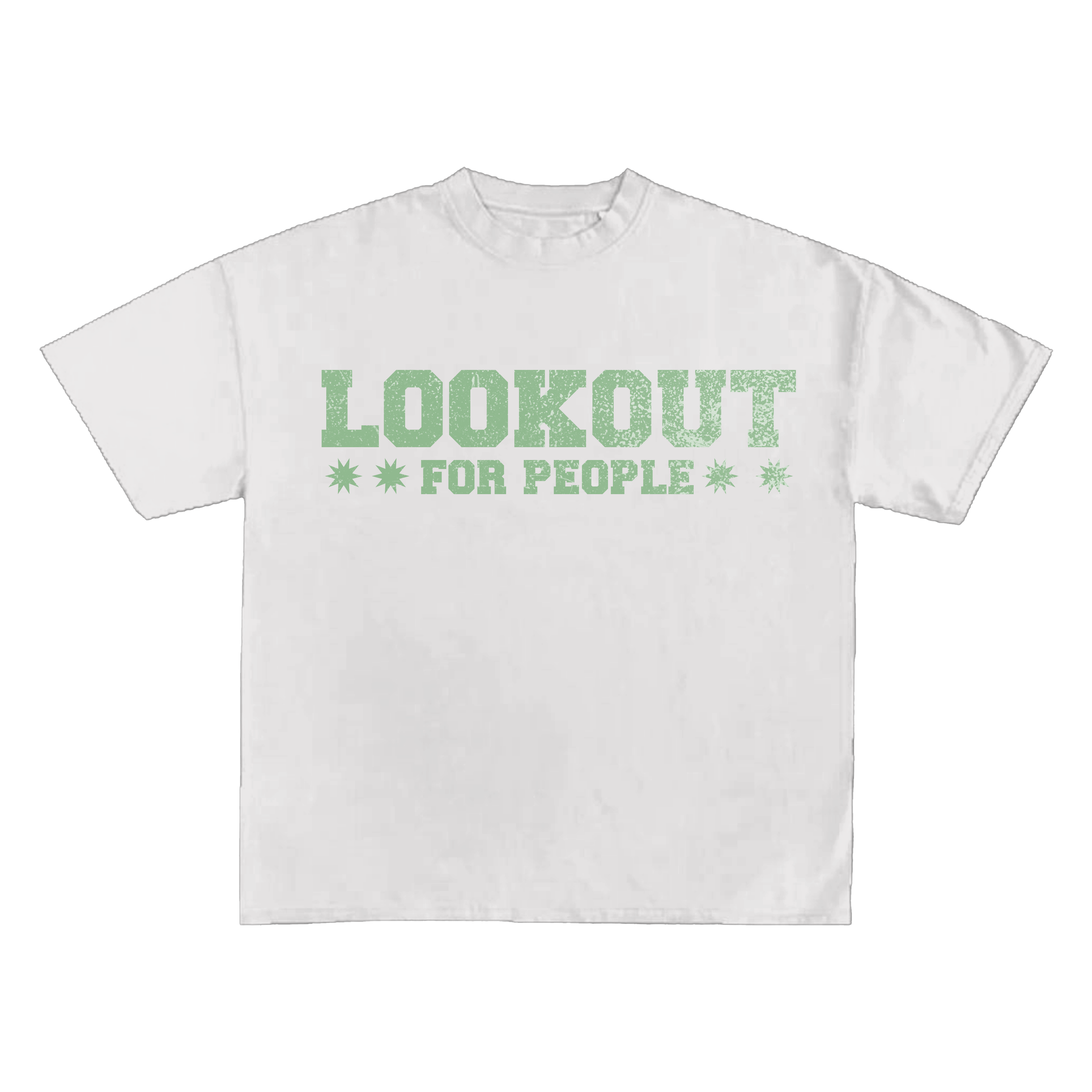 "Lookout For People" Tee (White/Green)