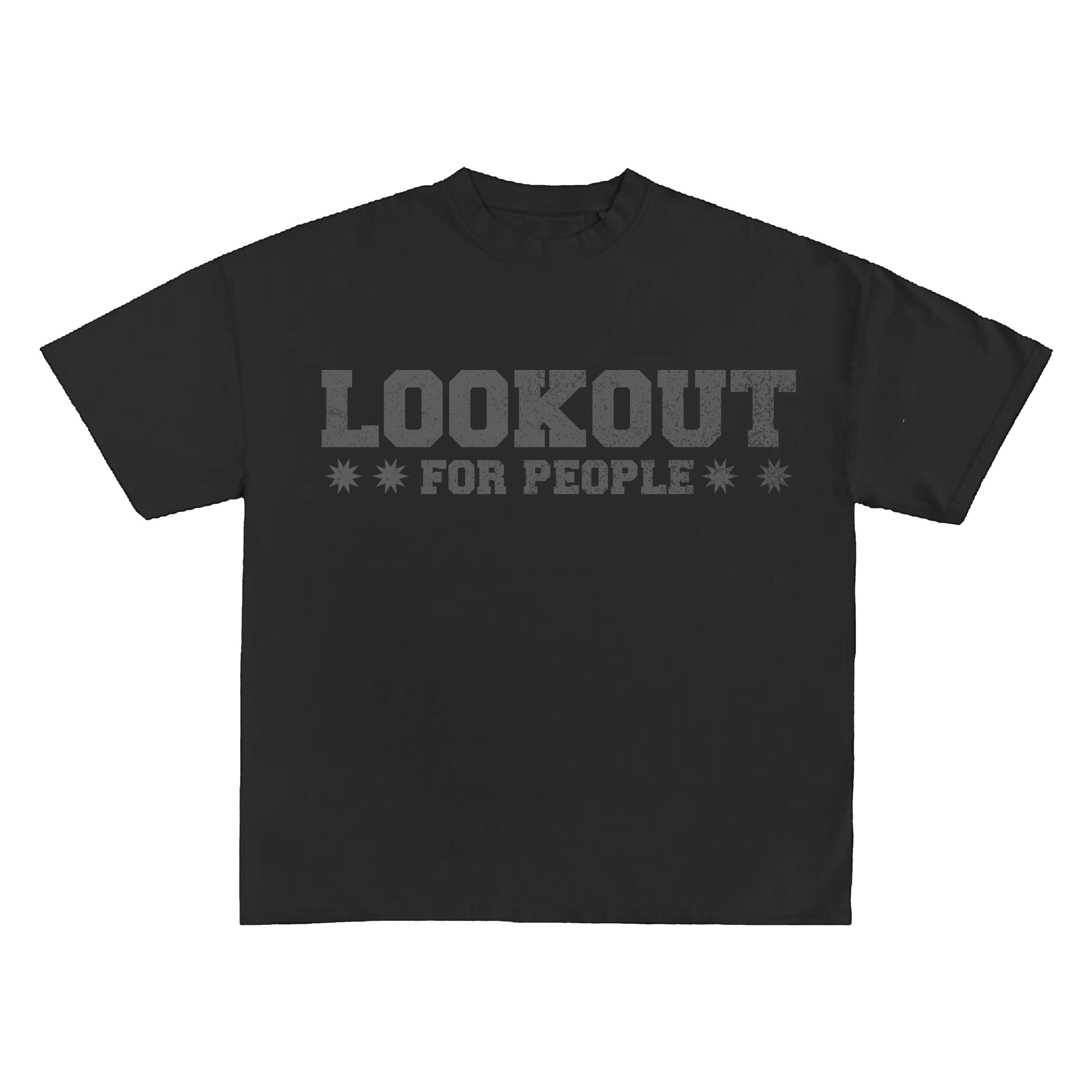 "Lookout For People" Tee (Black/Grey)